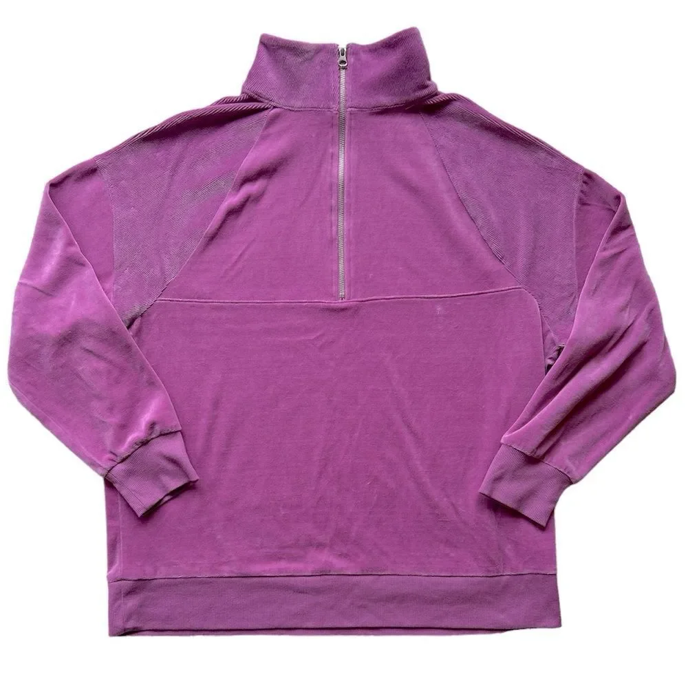 Like New wild fable Quarter Zip Velour Pullover Size Large - Picture 2 of 6